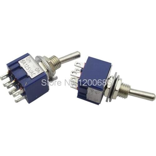 5 Piece Toggle Switch Six-Shaft Two-Shaft Shake Twin 202 6A / 125V 3A / 250V