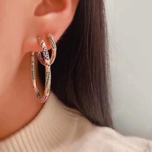 AccKing Famous brand design circular colorful earring Geometric gift for women jewelry party