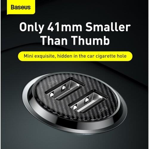 Auto Baseus Grain Pro Car Charger 4.8A Dual USB Charger Fast Charging Adapter for iPhone Samsung Huawei Xiaomi Phone Tablet
