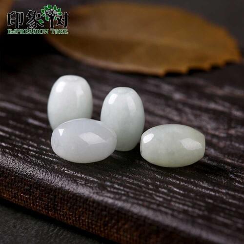 Natural Jadeite Smooth Barrel Bead 10pcs 10x7mm Handmade Smooth Gem Jadeit Spacer Bead Fit Necklace For DIY Jewelry Making 18012