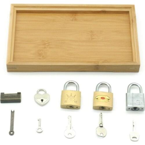 Wooden Montessori Tray Locks Set Educational Sensory Toys For Children Montessori Preschool Sensorial Materials
