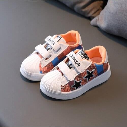 Kids shoes Childrens sneakers Geniune Leather Soft sole Casual Shoes Star Non-slip Light-weight Sport shoes Boys shoes
