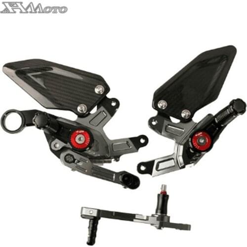 For BMW S1000RR 2015 -2018 Adjustable Carbon Fiber Rearset Aluminum Foot Pegs Racing Rear Set