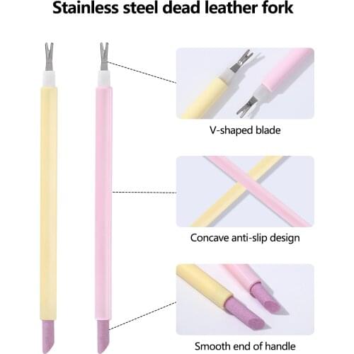 1pcs 2 in 1 Double-End Quartz Nail Cuticle Remover Dead Skin Pusher Trimmer Manicure Grinding Rods Nail Art Files Accessories