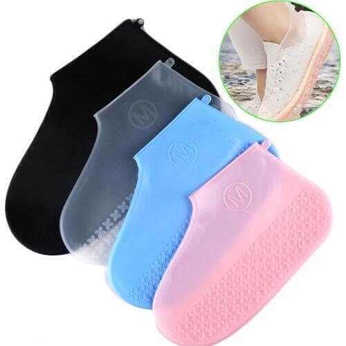 Hot Sale Reusable Latex Waterproof Rain Shoes Covers Slip-resistant Rubber Rain Boot Overshoes 26-44 Sizes Shoes Accessories