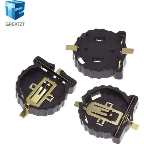 GREATZT 10PCS Button Battery Socket Clip Holder Box Case Portable CR1220 For Diy