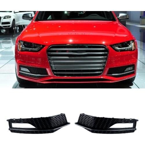 Fog Light Grille Exquisite Wear-resistant Exterior Front Bumper Fog Light Cover 8W0807681L 8W0807682M for Audi A4 S-line S4 13-1