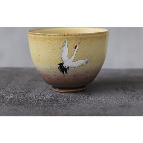 LUWU chinese ceramic teacup crane handmade kung fu cup 90ml