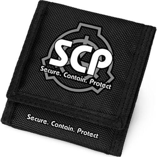 SCP Special Containment Print Unisex Short Purse with Coin Pocket SCP Small Wallet Luminous Money Bag Nylon ID Card Holders