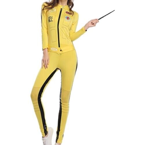 Kill Bill The Bride Beatrix Kiddo Cosplay Costume Kung Fu Jumpsuit for Women Halloween Carnival Mardi Gras Costumes