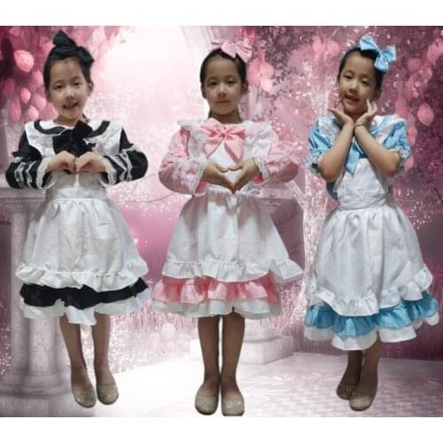 Kid alice cosplay costume maid costume princess dress cosplay costume girls parent-child costume adult alice stage appraels