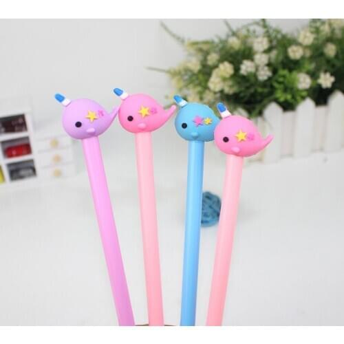 Creative Whale Gel Pen Ink Pen Korea School Prize Office Writing Supply Kawaii Student Stationery Black Needle Pen 48pc/lot