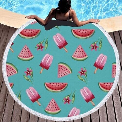 Summer new Beach Towel 3D Printed Vacation Seaside Fruits Food sweet Ice Cream Cake Pool bath towel Shower swimming soft Blanket