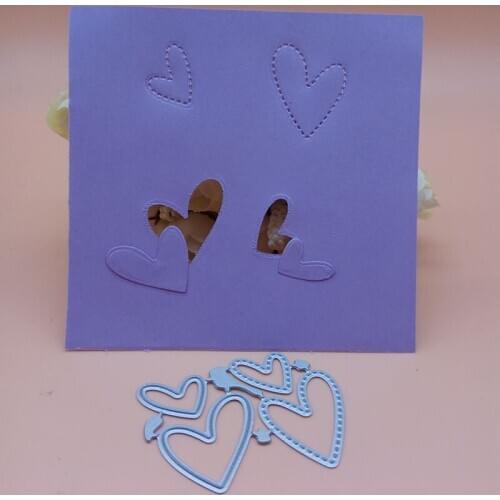 METAL CUTTING DIES cut 4pcs Hearts heart dot embossing punch scrapbook PAPER CRAFT card album knife mold art cutter stencils