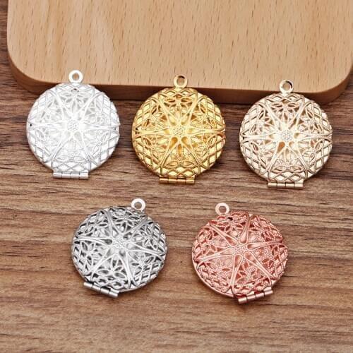 Mibrow 2pcs/Lot 27mm 5 Colors Copper Round Floating Charms Pendants for Necklace Bracelet DIY Jewelry Making Findings