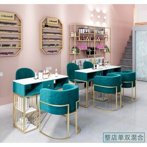 Multi-functional manicure desk and chair set special price single double people net red table double beauty shop marble manicure