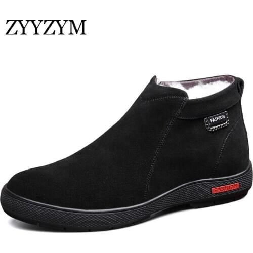 ZYYZYM Men Boots Winter Fashion Sneakers High Casual Plush Keep Warm Youth Cotton Shoes Snow Boots