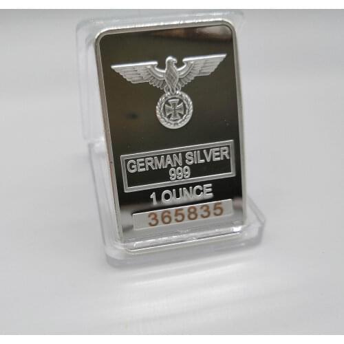 German coin collection,1oz 999 fine Silver Bar with Eagle coin GERMAN WW2 IRON CROSS OF SILVER BAR With Different Serial Number