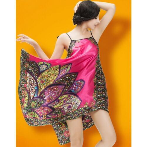 Women Long Lace Nightwear Satin Silk Sleepwear Sexy Spaghetti Strap Floral Sleepshirts Nightdress Lingerie Night Wear Dress Gown