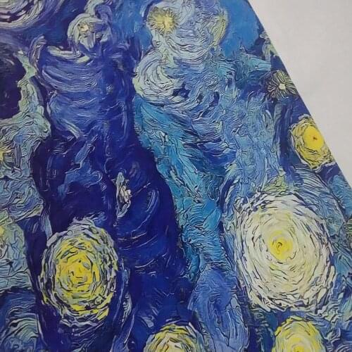 100% Cottton ViaPhil Brand New Blue Abstract Sky Drawing Cotton Fabric DIY sewing Clothing Tissue Telas 50x105cm Cloth Dress