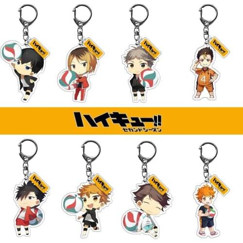 New Anime Haikyuu!! Hinata Shoyo Kageyama Tobio Sugawara Koushi Acrylic Figure keychain Keyring Decoration Collection Model Toy