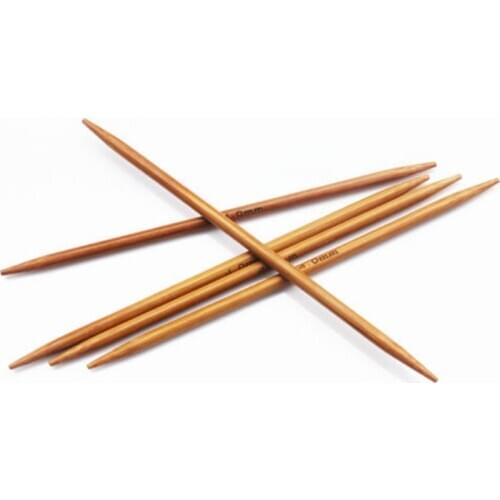 New 55pcs 11 Sizes 13cm Double Pointed Carbonized Bamboo Knitting Needles Set Tools