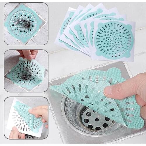 5/10pcs Disposable Bathroom Sewer Outfall Anti-Blocking Strainer Sink Drain Strainer Stopper Kitchen Supplies Filter Sticker