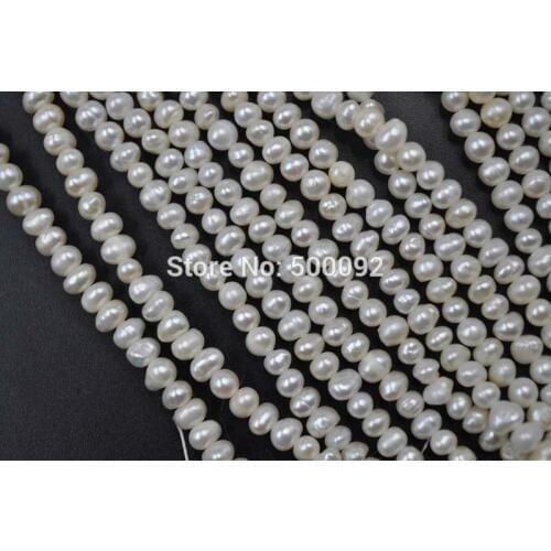 Wholesale 10 strands 4-4.55mm white freshwater real pearl strands