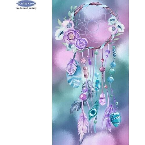 Full round diamond painting full square landschappen 3d embroidery diamond mosaic Dream catcher Flower feather 5d art home decor