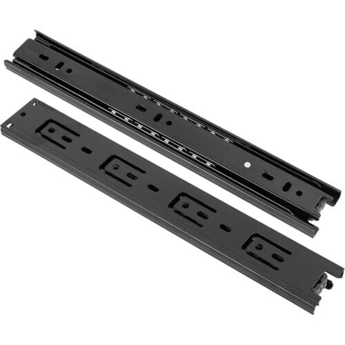 Uxcell 1 Pair 12-Inch Drawer Slides Full Extension Ball Bearing Two Way Slide Track Rail 42mm Wide 100lb Capacity Black