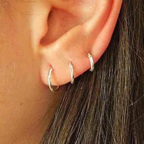 6pcs/lot Hoop Earrings for Women Men Teens 2021 Trend Jewelry Gold Earings Female Circle Set of Ear Rings Fashion Piercing Hoops