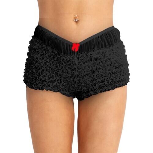 Women Panties Sexy Lace Underwear Woman Ruffled Lace Bloomers Knickers Panties Floral Lingerie Female Burlesque Frilly Knickers