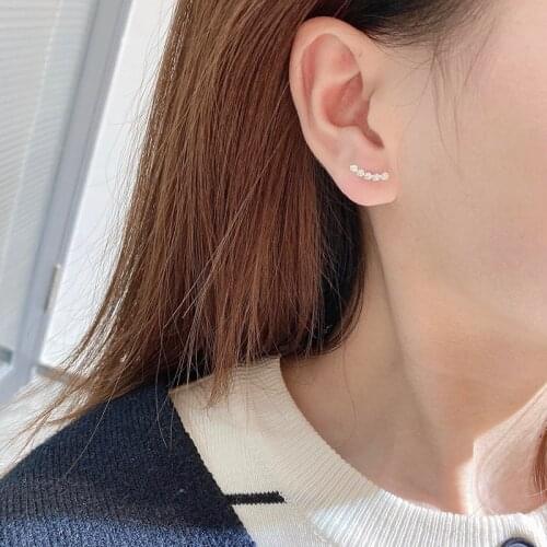 Huitan Luxury Silver Color Female Stud Earrings AAA White CZ Brilliant Accessories for Women Fashion Versatile Jewelry Drop Ship