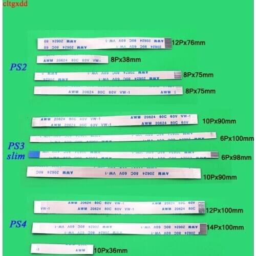 10pcs Reset Ribbon Cable Switch For PS2 PS3 PS4 2000 30000 70000 90000 50000 75000 Power On / off Switch Repair Flat Cable Part