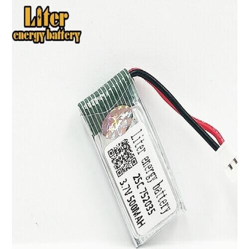 3.7V 500mAh 752035 25C Lipo Battery for For Hubsan X4 H107 H107L H107D JD385 JD388 RC Helicopter Quadcopter