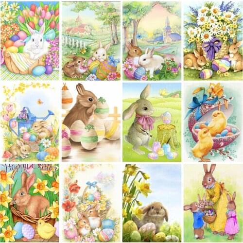 5d Diy Diamond Painting Easter Bunny Egg Diamond Embroidery Full Diamond Mosaic Cross Stitch Art Craft Easter Bunny Gift Decorat