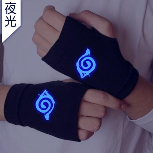 Animation gloves quadratic Element HUOYING Ninja logo warm and thick double cotton luminous
