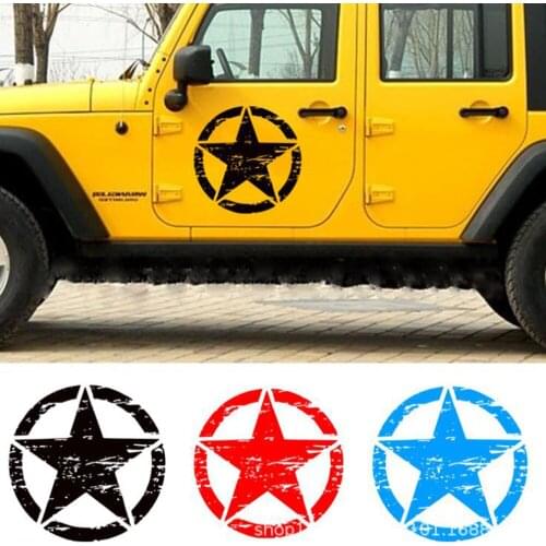 Army star 50 x50cm front cover cross-country jeep bumper stickers door pickup trucks, Toyota vinyl decals stickers accessories