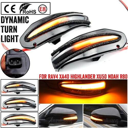 Car Dynamic Led Mirror Turn Signal Light for Toyota RAV4 Xa40 Highlander XU50 Noah Voxy Esquire 2014 2015 2016 2017 2018 Car
