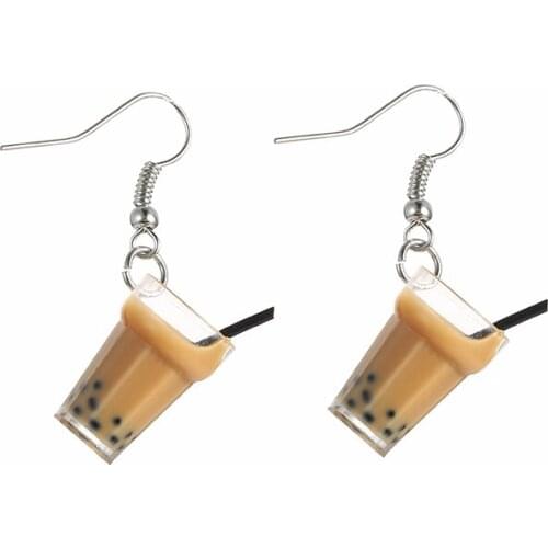 Free shipping 10 pair /lot fashion jewelry acrylic plastic resin fun milk tea earrings for women