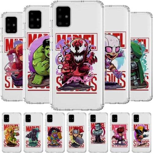 Disney Marvel Anime Style Transparent Phone Case Hull For Samsung Galaxy A50 A51 A20 A71 A70 A40 A30 A31 80 E 5G S Shell Art Cel