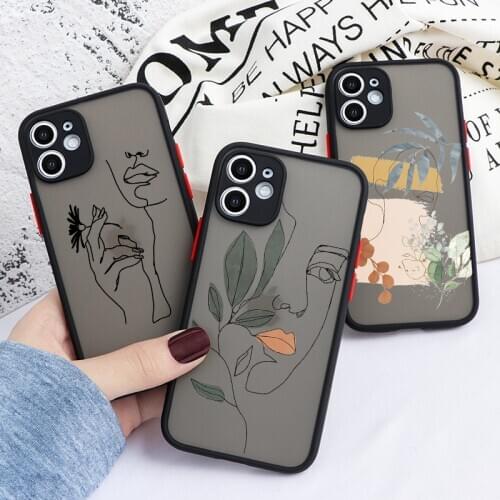 For Samsung Galaxy S20 FE A21S A50 A51 A70 A71 A31 A41 A10 M31 Note 8 9 20 Ultra S9 S8 S10 Plus Funny Abstract Art Line Case Bag