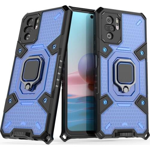 With Finger Ring Dual Layer Solid Fitted Case for Xiaomi Poco F3 5G X3 NFC M3 Pro Redmi Note 9 10 Pro 9S 9A 9C K40 Cover