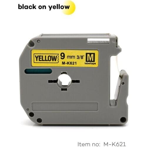 Label World MK-621 Compatible Brother mk-621 Black on yellow 9mm*8m laminated strong adhesive label tapes for PT-80 PT-70