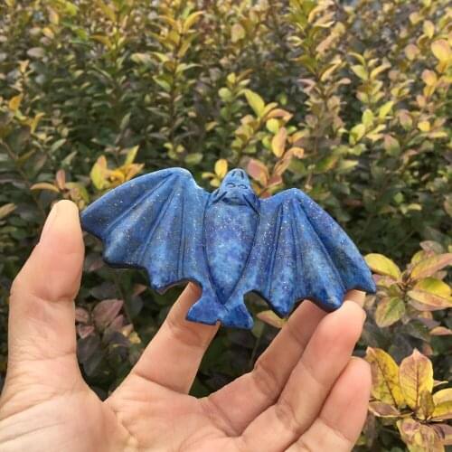 Natural lapis lazuli bat Figurines Carved Rock crystal bat
