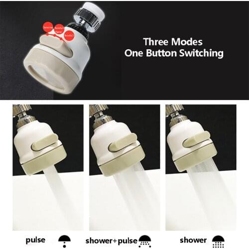 Faucet filter Water Saving 3 Modes Faucet Aerator Rotatable Flexible High pressure Filter Sprayer Nozzle fitting M22/M24