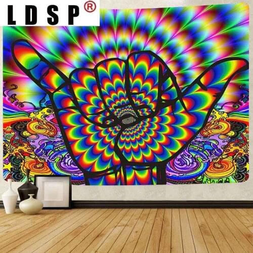LDSP Tapestry Trippy Fire Dragon Fantasy World Art Bohemia Wall Hanging Tapestries Banner for Living Room Home Dorm Decor