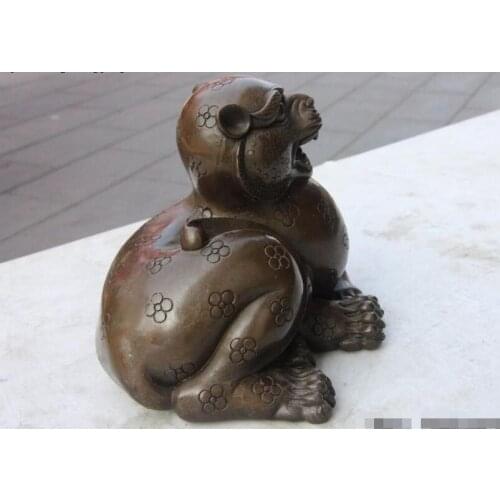 Chinese Feng shui Bronze Copper Ferocious zodiac Animal Tiger Animal Art Statue