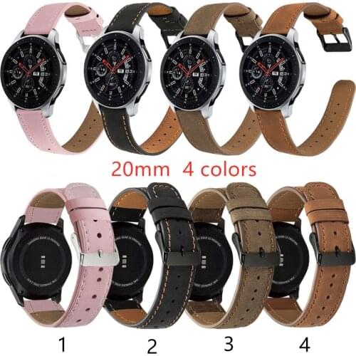 Leather Watch Strap 20MM 22MM For Samsung Galaxy Watch 42 46mm S2/3 Sport For huawei watch GT 2 Amazfit Quick Release WatchBand