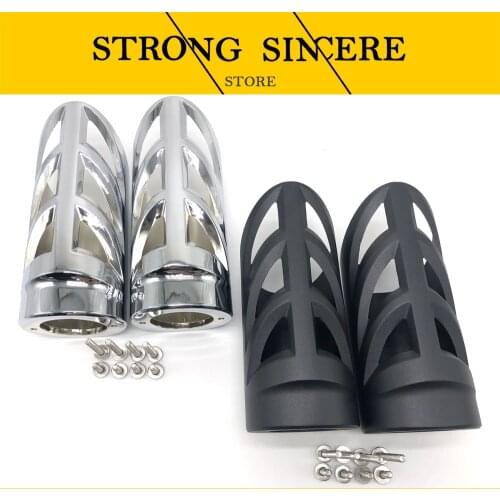 Motorcycle CNC Front Fork Boot Slider Cover Aluminum Black/Chrome For Harley /Glide /The king of the road/fat 1980-2016